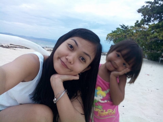 Nova and Baby Jane on the Beach of Pamilacan Island